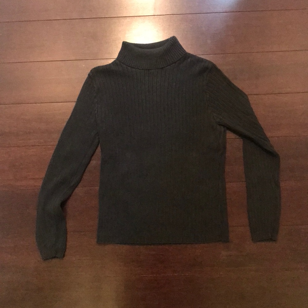 Black Turtleneck Ribbed Sweater
